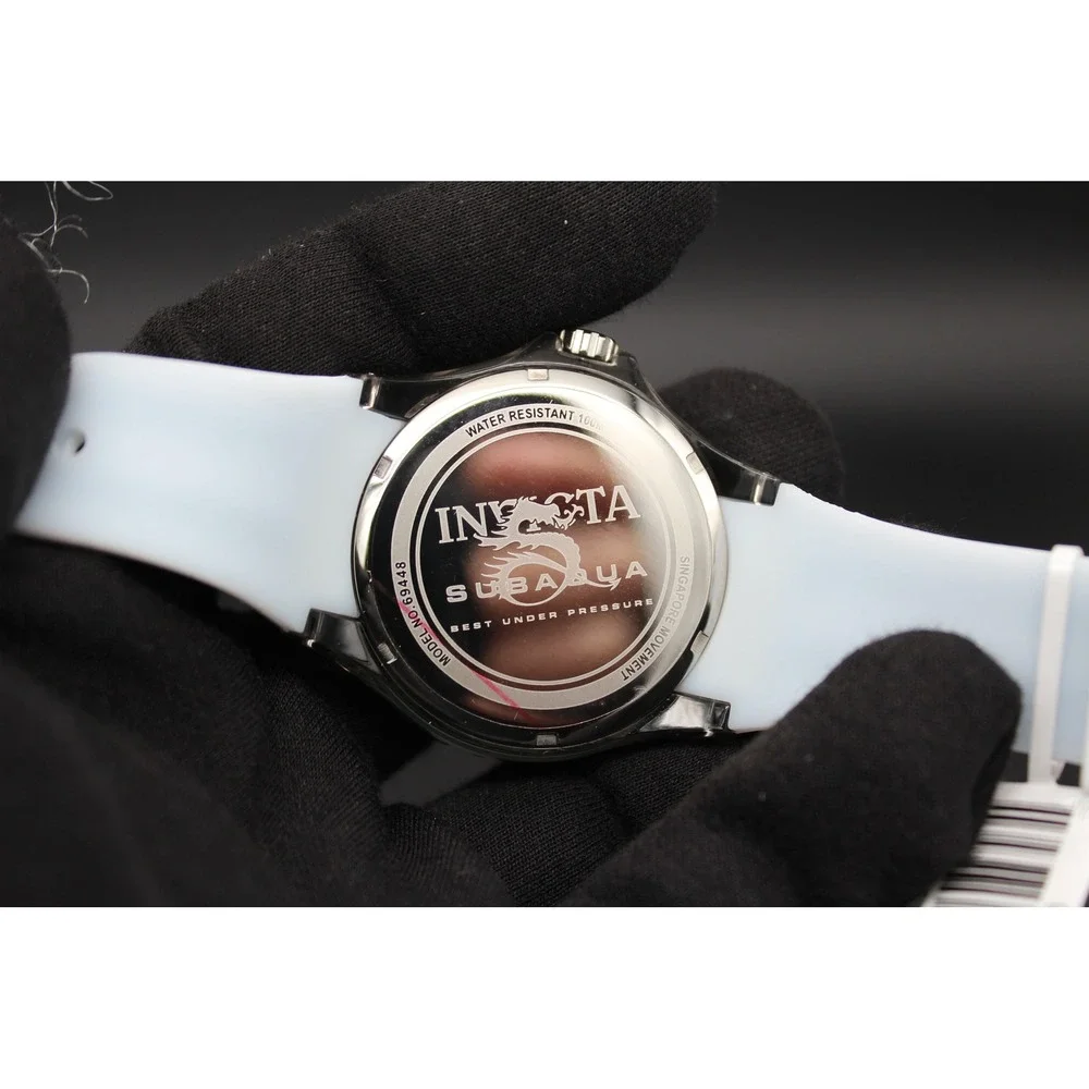 Invicta‎ Subaqua 69448 Quartz Watch White Silicone Strap Grey Case Dragon Dial